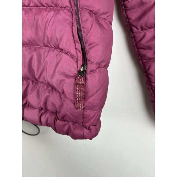Patagonia Girls XL 14  Hi-Loft Down Sweater Hoody Hooded Puffer Jacket Pink - Picture 13 of 16